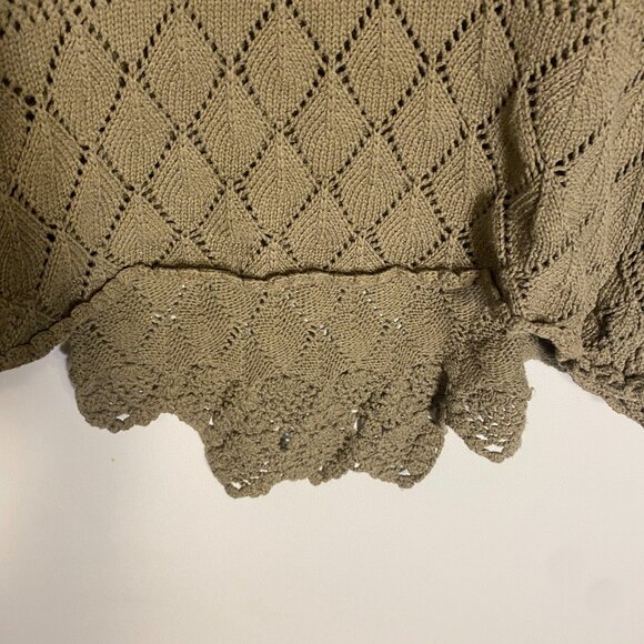 ๐ฟ Pink Martini Olive Crochet Knit Sweater - Picture 2 of 4